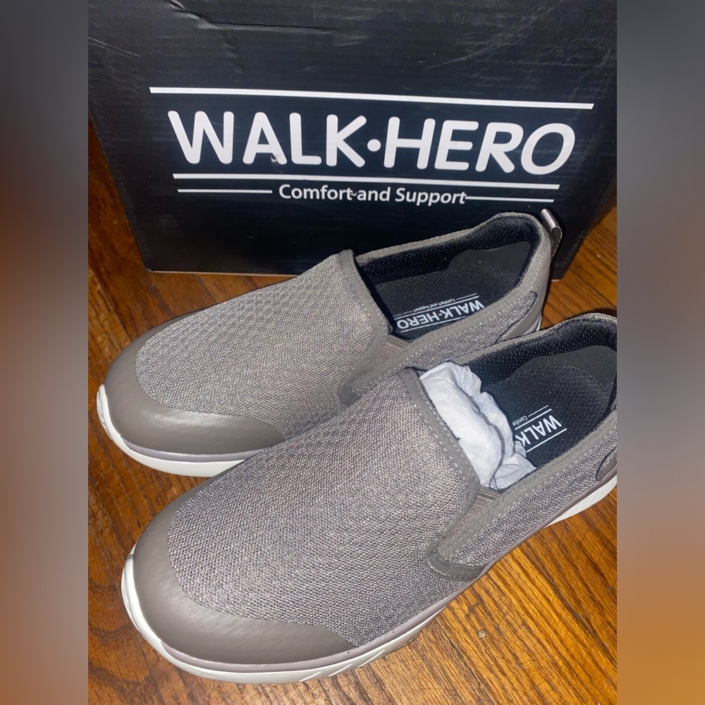 Walk Hero Womens Size 6 womens Gray Slip-On Shoes-NWT